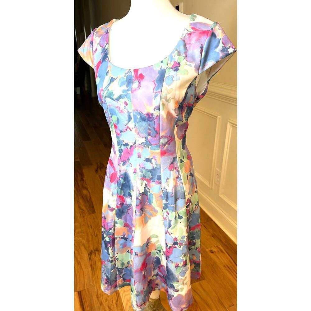 Karl Lagerfeld Paris Pastel Fit & Flare Dress - Size 12 - Picture 6 of 6
